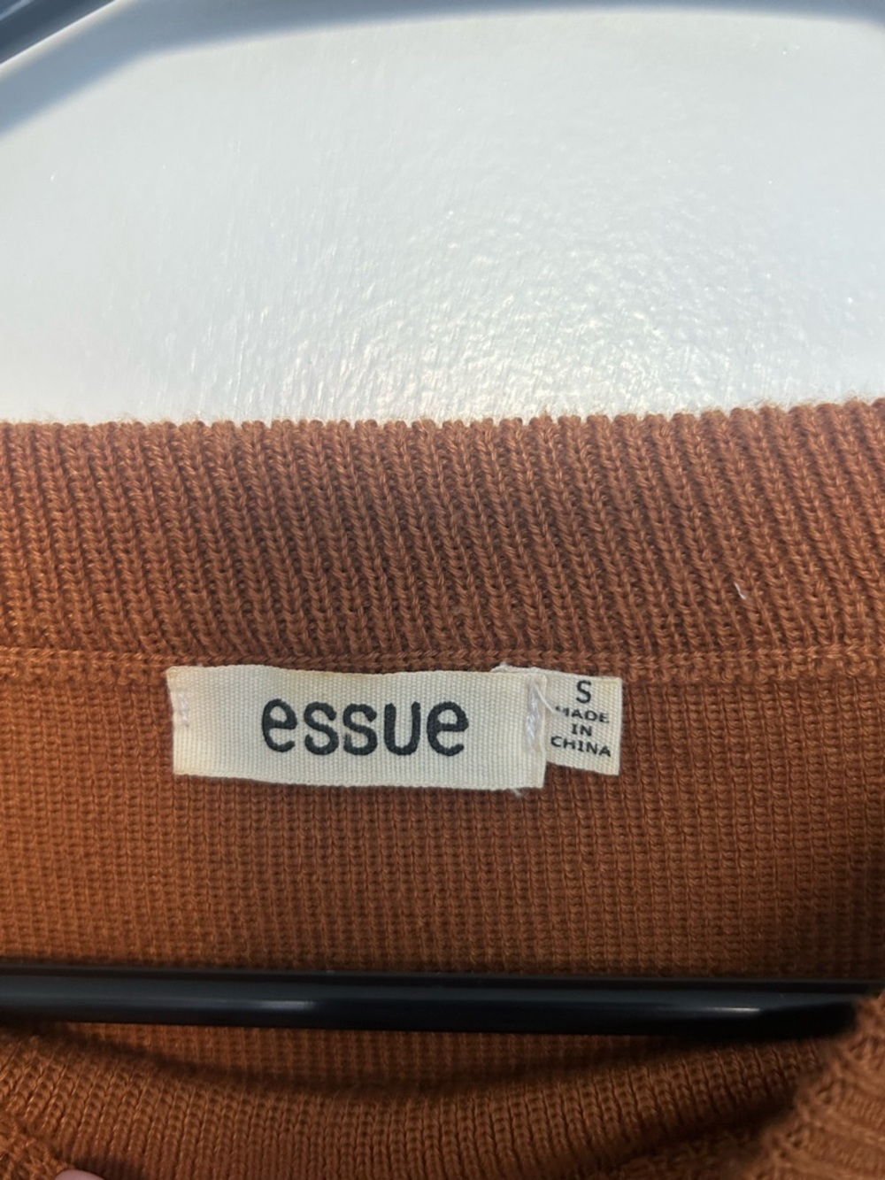 Rust Ruffle Sleeve Cropped Sweater - Picture 5 of 5